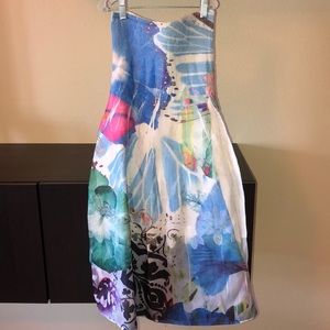 Lapis Strapless multicolored dress